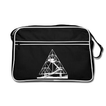 TETRAHEDRON WHITE - Retro Bag - black/white - Front