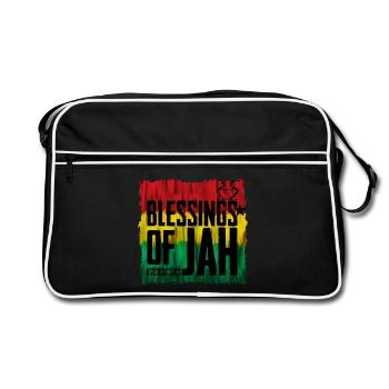 Blessing of the JAH in reggae colors - Retro Bag - black/white - Front