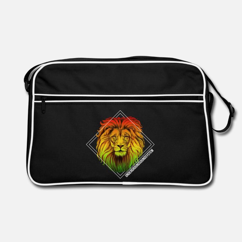 Rainbow lion in square frame Retro Bag
