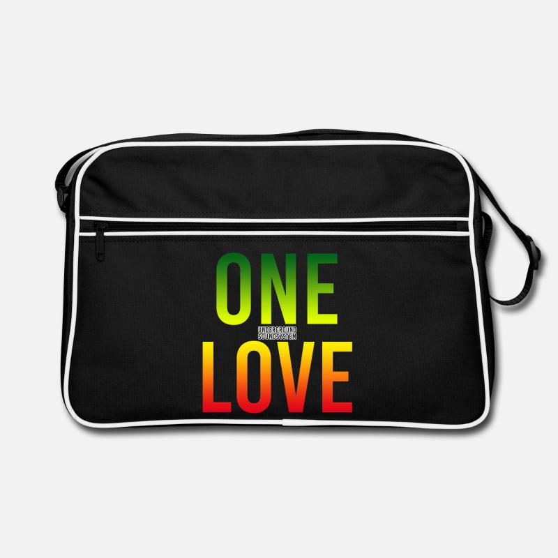 One Love Gradient: Einheit in Farbe - Retro Tasche - Schwarz/Weiß