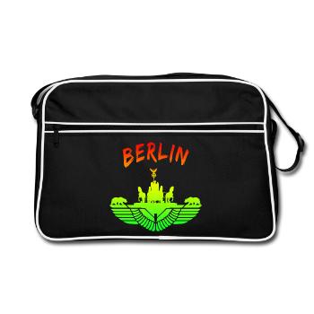 Berlin Design / Berliner Bär Brandenburger Tor - Sac Retro - noir/blanc - Devant