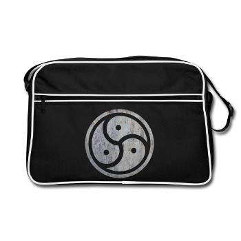 latex bondage symbole fétiche domine maîtresse - Sac Retro - noir/blanc - Devant