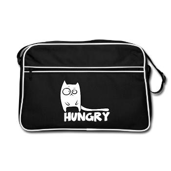 Chats affamés de chat drôle - Sac Retro - noir/blanc - Devant