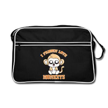 Affe - Retro Tasche - Schwarz/Weiß - Vorne