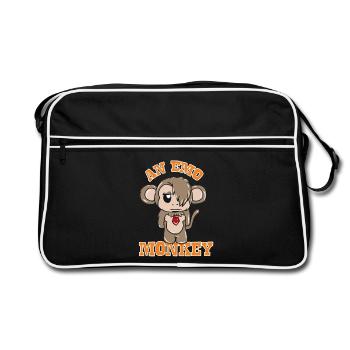 Monkey Emo - Retro Bag - black/white - Front