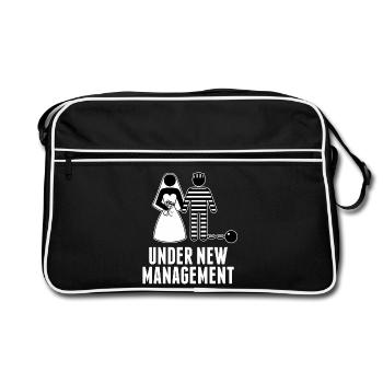 Hochzeit Junggesellenabschied JGA Polterabend - Retro Tasche - Schwarz/Weiß - Vorne