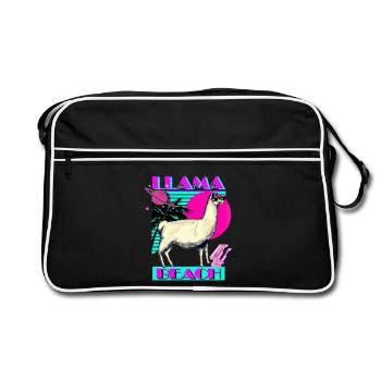 Llama Beach - Sac Retro - noir/blanc - Devant