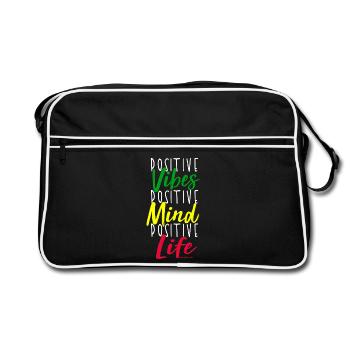 Motif de mentalité positive - Sac Retro - noir/blanc - Devant