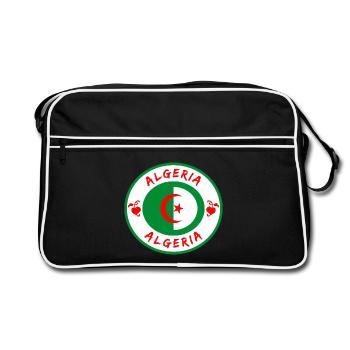 Algérie cercle avec pavillon national cadeau Alger - Sac Retro - noir/blanc - Devant