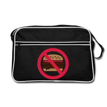Burger - Retro Tasche - Schwarz/Weiß - Vorne
