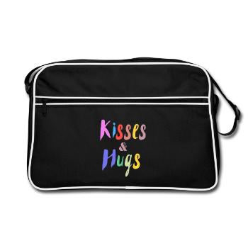 Design Kisses and Hug Colors - Retro Bag - black/white - Front