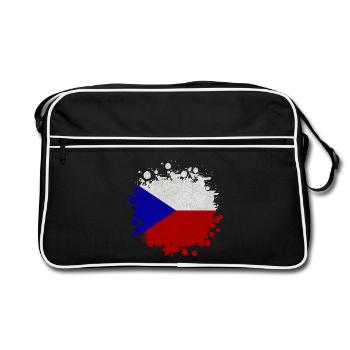 Tchéquie / Cadeau de Prague drapeau - Sac Retro - noir/blanc - Devant