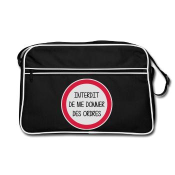 Interdit de me donner des ordres - Enfant - Bébé - Sac Retro - noir/blanc - Devant
