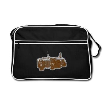 Vintage Tractors Rust Orange - Retro Bag - black/white - Front
