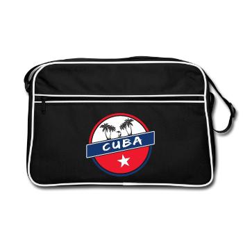 Cuba circle in the national colors - Retro Bag - black/white - Front