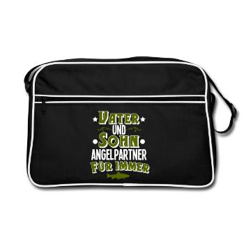 Pêcheur pêche père fils - Sac Retro - noir/blanc - Devant