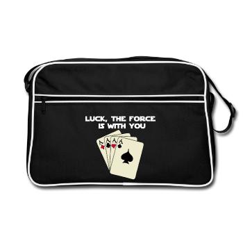 La chance est avec toi au poker ! - Sac Retro - noir/blanc - Devant