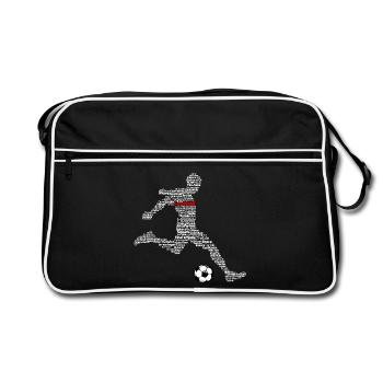 Football football footballeur Footballeur Football - Sac Retro - noir/blanc - Devant