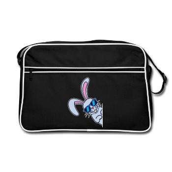 Lapin de Pâques cool Lapin de Pâques Joyeuses Pâques - Sac Retro - noir/blanc - Devant
