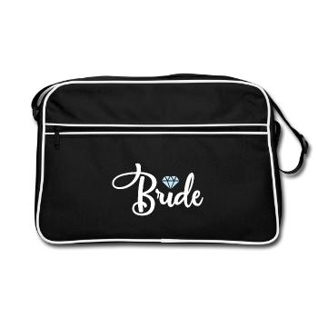 Mariée mariée diamant mariage mariage cadeau de fête - Sac Retro - noir/blanc - Devant