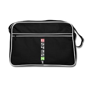Gear shift transmission motorcycle motorbikes biker - Retro Bag - black/white - Front