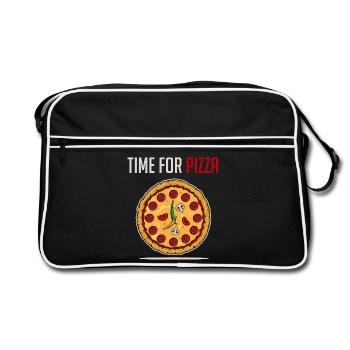 Commander pizza pizzeria salami cuisine italienne - Sac Retro - noir/blanc - Devant
