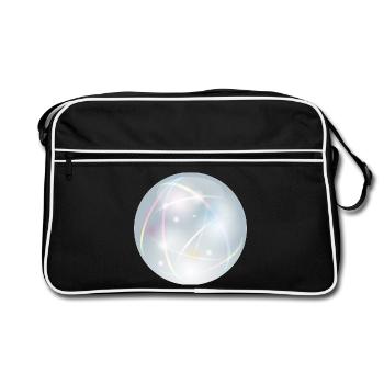 Crystal ball with delicate light reflections in pastel - Retro Bag - black/white - Front