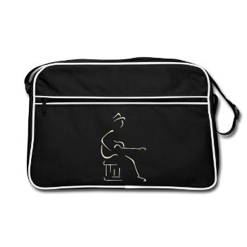 Guitariste blues - Sac Retro - noir/blanc - Devant