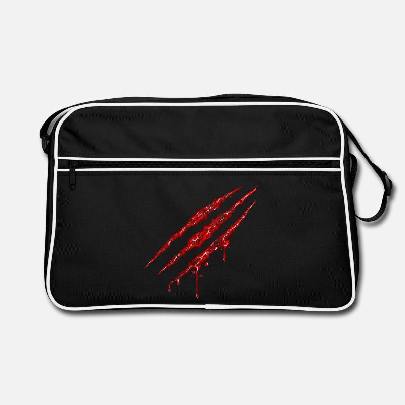 Swirly Claw Marks - Retro Tasche - Schwarz/Weiß