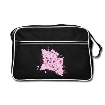 lush lilac splendor of pink lilac flowers - Retro Bag - black/white - Front