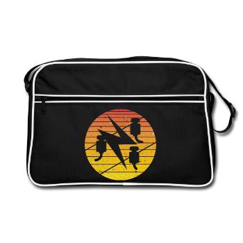 Retro vintage electrician artisan red - Retro Bag - black/white - Front