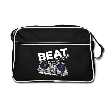 Beatbox Turntable MC DJ Deejay Scratchen Hip Hop - Sac Retro - noir/blanc - Devant