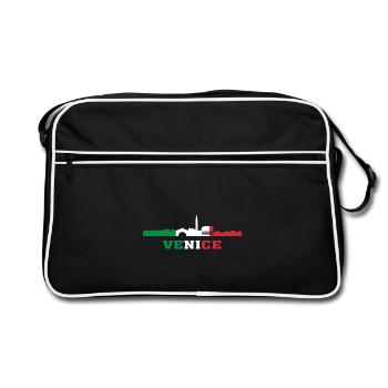 Venice City Skyline Italy Landmark, Venezia Italia - Retro Bag - black/white - Front