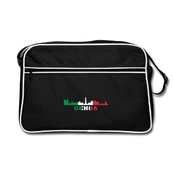 Genoa City Skyline Italy Landmark, Genova Italia - Retro Bag - black/white - Front