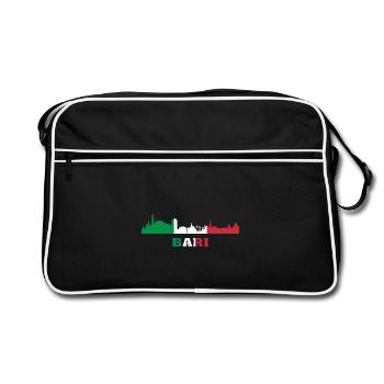 Bari City Skyline Italie Landmark, Bari Italia - Sac Retro - noir/blanc - Devant