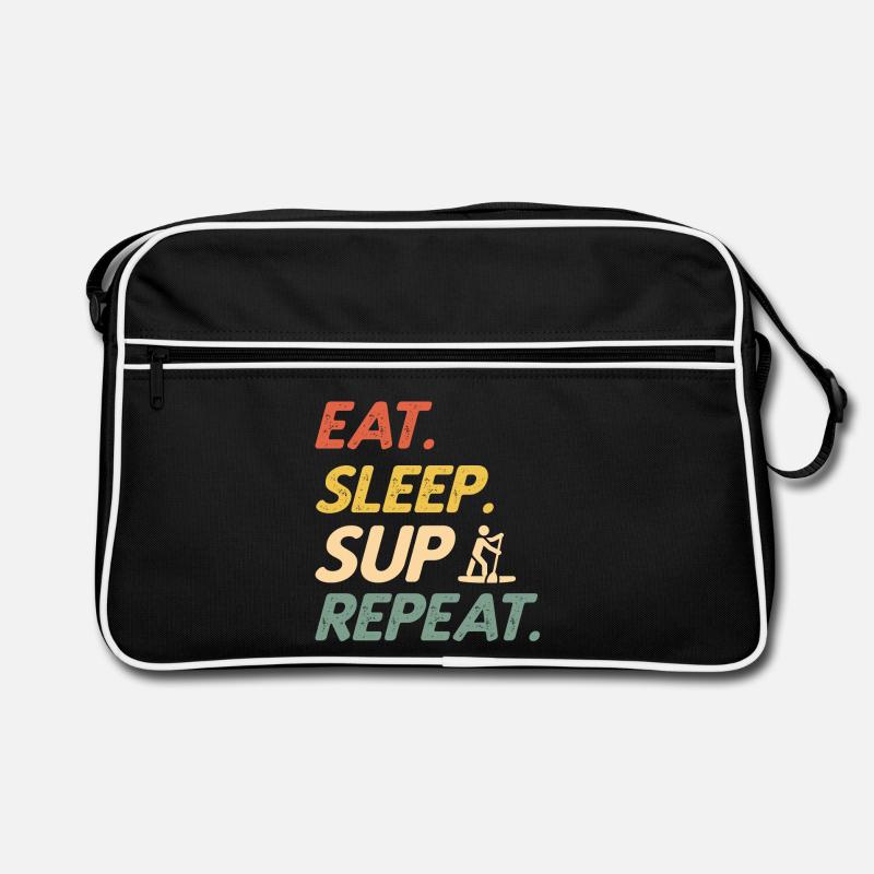 Stand Up Paddle Eat Sleep SUP Repeat Paddleboard Retro Tasche