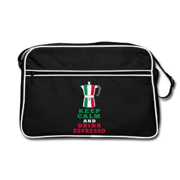 Keep Calm and Drink Espresso design / gift idea - Retro Bag - black/white - Front