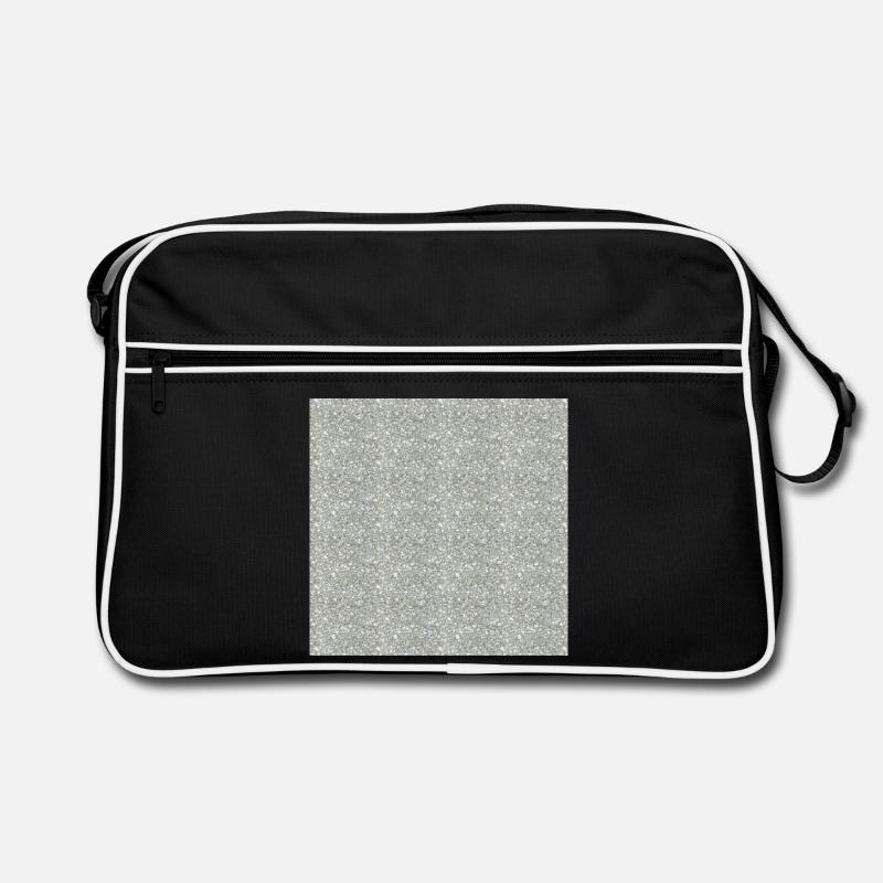 Gemusterter Granitstein in Grautönen - Retro Tasche - Schwarz/Weiß