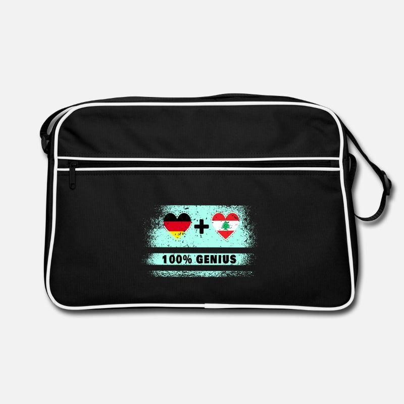 Deutschland und Libanon 100% Genial / Geschenk Retro Tasche