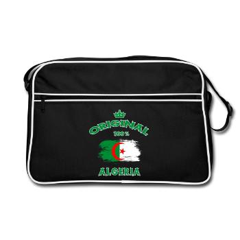 Algérie original 100% / cadeau drapeau national - Sac Retro - noir/blanc - Devant