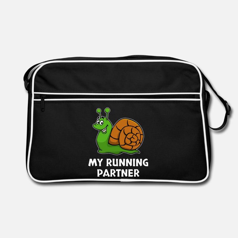 Snail pace funny partner look running jogging Retro Bag
