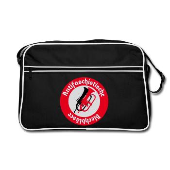 Antifaschistische Flügelhornbläser pfade - Retro Tasche - Schwarz/Weiß - Vorne