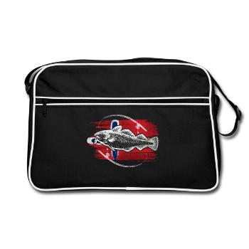 Norway fishing cod - Retro Bag - black/white - Front