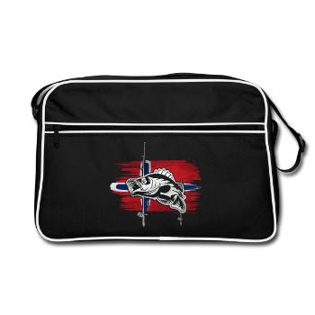 Pêche en Norvège - Sac Retro - noir/blanc - Devant