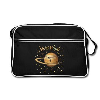 Saturne joue avec ses anneaux - Sac Retro - noir/blanc - Devant