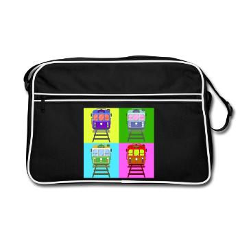Tram, tram pop art - Retro Bag - black/white - Front