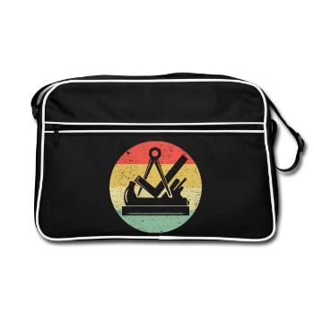 Symbole de guilde de charpentier charpentier sur couleurs vintage - Sac Retro - noir/blanc - Devant