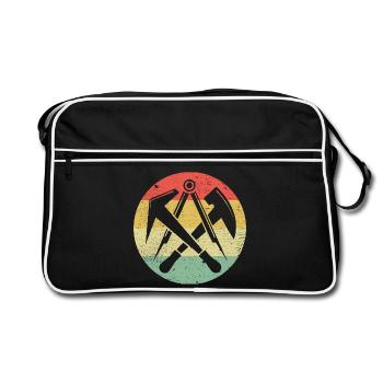 Icône de la guilde des couvreurs sur les couleurs rétro vintage - Sac Retro - noir/blanc - Devant