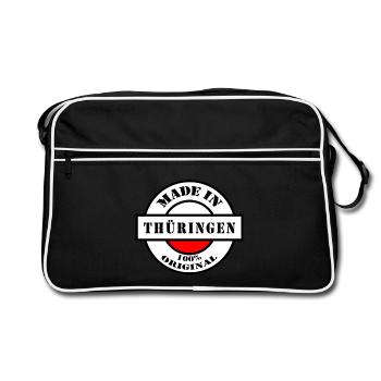 FAIT EN THURINGIE Cadeau né - Sac Retro - noir/blanc - Devant
