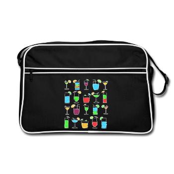 Cocktails Long Drink Relax Vacation Vacation Party - Retro Bag - black/white - Front